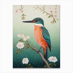 Ohara Koson Inspired Bird Painting Kingfisher 4 Canvas Print