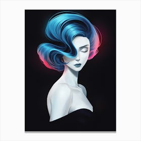 Girl With Blue Hair 2 Canvas Print