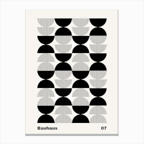 Geometric Bauhaus Poster B&W 7 Canvas Print