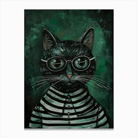 Cat In Glasses 6 Canvas Print