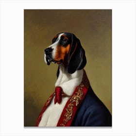 American English Coonhound Renaissance Portrait Oil Painting Canvas Print