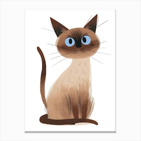 Burmese Cat Clipart Illustration 4 Canvas Print