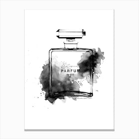 Botanical Parfum Black & White Canvas Print