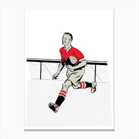 Football Player Running Canvas Print