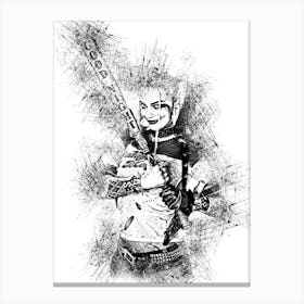 Margot Robbie Harley Quinn Drawing Canvas Print