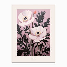 Flower Illustration Anemone 4 Poster Canvas Print