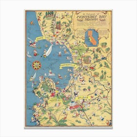 A Cartograph of Monterey Bay Region 1 Canvas Print