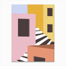 Stairs And Houses minimalism art Canvas Print