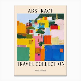 Abstract Travel Collection Poster Hanoi Vietnam 1 Canvas Print