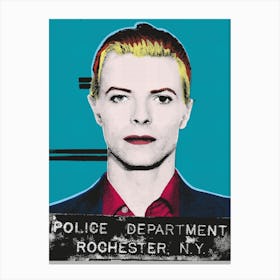 David Bowie Pop Art Mugshot Canvas Print