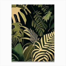 Jungle Foliage 1 Light Rousseau Inspired Canvas Print