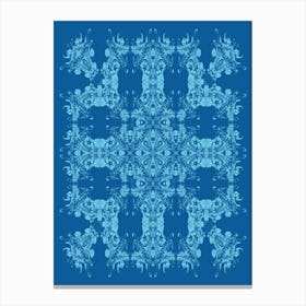 Imperial Japanese Ornate Pattern Two Tone Blue Canvas Print
