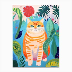 Soft Cat In The Jungle, Matisse Inspired Canvas Print