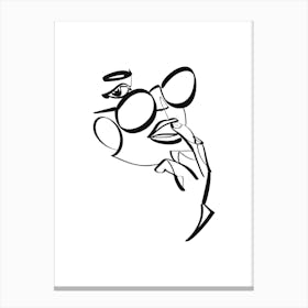 Woman With Glasses Canvas Print