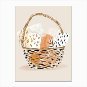 Basket Of Autumn Leaves Canvas Print