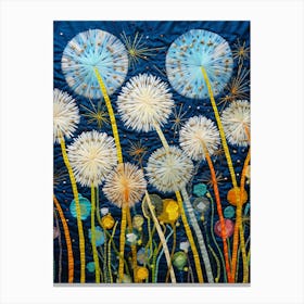 Embroidery Dandelions Canvas Print