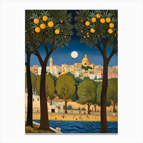 William Morris Orange Trees In The Moonlight Canvas Print