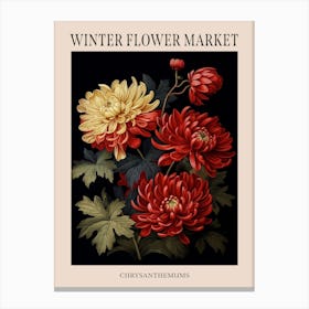 Chrysanthemums 8 Winter Flower Market Poster Canvas Print