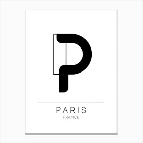 Paris City Typography Canvas Print