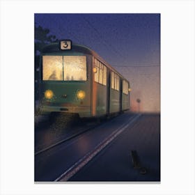 Train At Night Canvas Print