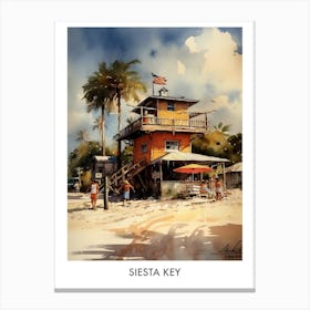 Siesta Key Watercolor 2travel Poster Canvas Print