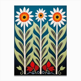 Flower Motif Painting Oxeye Daisy 3 Canvas Print