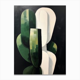 Modern Abstract Cactus Painting Bishops Cap Cactus 1 Canvas Print