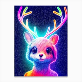 Neon Deer Canvas Print