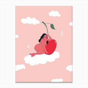 Dreamy Cherry Girl Canvas Print
