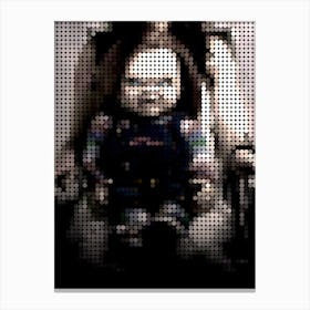 Chucky Doll In A Pixel Dots Art Style Canvas Print