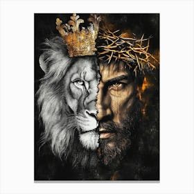 Jesus And Lion Canvas Print