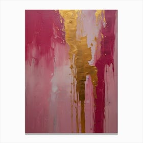 Gold And Pink Abstract Painting Canvas Print