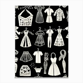 Doodles Of Clothes Canvas Print