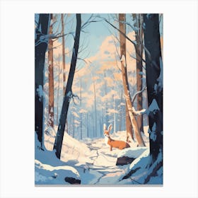 Winter Rabbit 1 Illustration Canvas Print