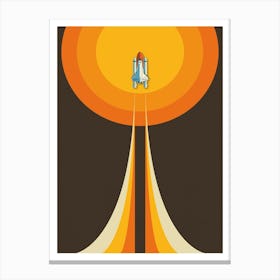 Retro Space Rocket Canvas Print