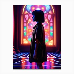 Girl In A Neon Dress Canvas Print