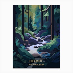 Olympic National Park Travel Poster Matisse Style 4 Canvas Print