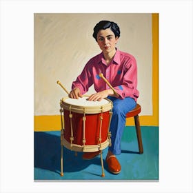 Boy Playing Drum Canvas Print