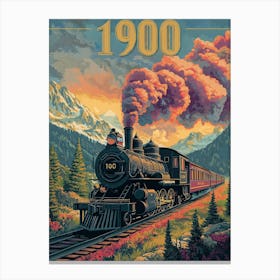 Aihrgdesign A Vintage Poster Of A Steam Locomotive In 1900 Tr C8bbd073 8616 40a0 Bdf3 Dfaa7edf89ff 2 Canvas Print