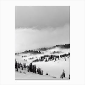 Aspen, Usa Black And White Skiing Poster Canvas Print