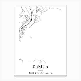 Kufstein,Austria Minimalist Map Canvas Print