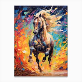 Running Horse Painting On Canvas 4 Canvas Print