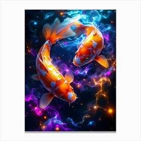 Cosmic Koi Dance Canvas Print