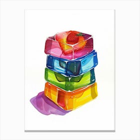 Fruit Jelly Slices Watercolour Style Canvas Print