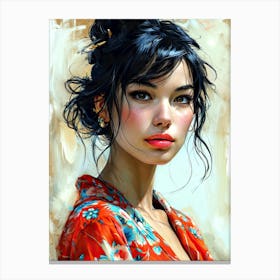 Portrait Of A Woman painting Canvas Print