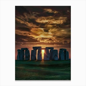 Stonehenge At Sunset 1 Canvas Print