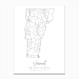 Vermont Minimal Street Map Canvas Print