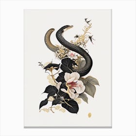 Red Bellied Black Snake Gold And Black Canvas Print