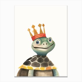 Little Turtle 1 Wearing A Crown Canvas Print