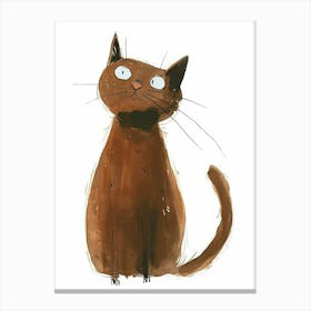 Havana Brown Cat Clipart Illustration 1 Canvas Print
